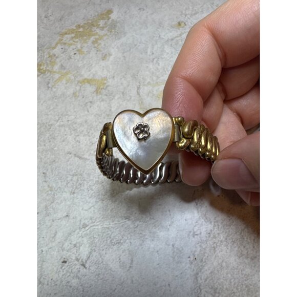 1940s Vintage Sweetheart Expansion Bracelet with Mother of Pearl Heart Co star - Picture 6 of 9